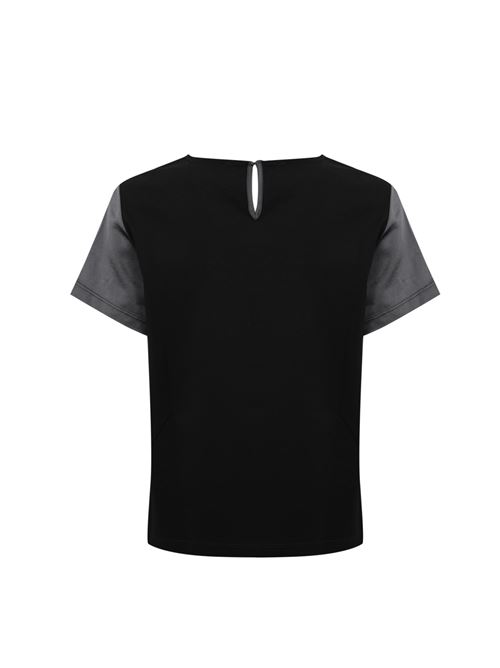 T-shirt Amburgo in raso e jersey Nero WEEKEND MAX MARA | 2515941051600005